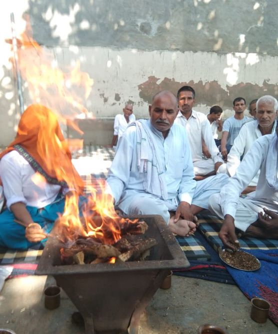 Aryans together perform yagya in the morning on the last Sunday of the month