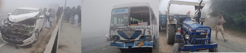 3 Vehicles Collided on NH 9 Due to Fog
