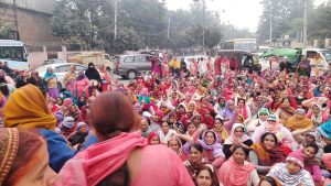 Anganwadi Workers and Helpers Strike 9th Day