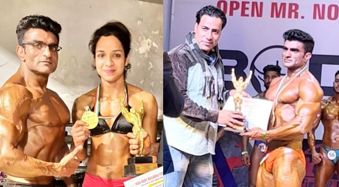 Mahesh and Ishita won gold in body building