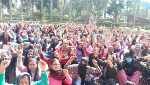 Anganwadi Workers Celebrated black Day in Rohtak
