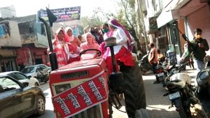 Tractor March Of Anganwadi Workers