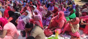 Anganwadi Workers And Assistants Held A Meeting In Mansarovar Park