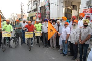 गुरु श्री तेग बहादुर जी के 400वें प्रकाश पर्व को लेकर पहली पातशाही गरुद्वारा से साईकिल रैली निकाली