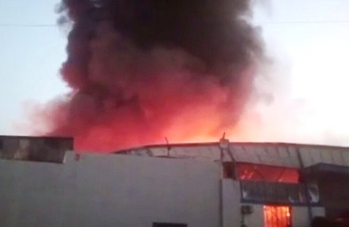 Huge Fire In Warehouse