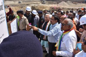 Chief Minister inspects pond construction work