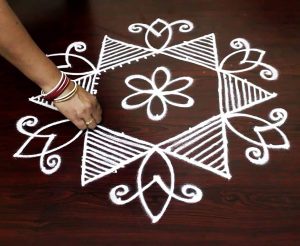 Rangoli Made in Navratri