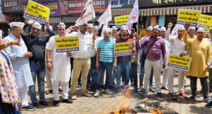 AAP Burnt BJP's Effigy