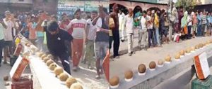 in-rohtak-a-young-man-broke-many-coconuts-in-a-minute-made-guinness-world-record