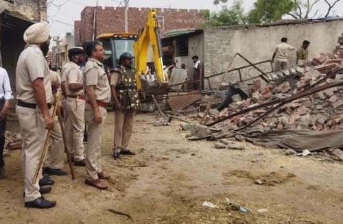 Drug smuggling accused and former councilor's warehouse demolished in Ambala