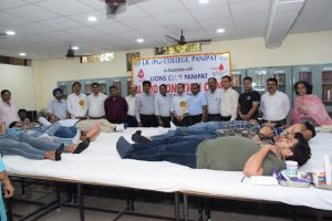 आईबी स्नातकोत्तर महाविद्यालय पानीपत में रक्तदान शिविर का आयोजन