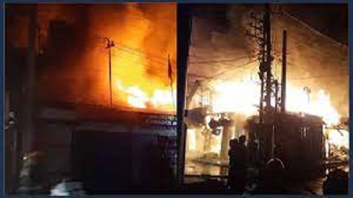 Thousands of cash and lakhs of goods were burnt