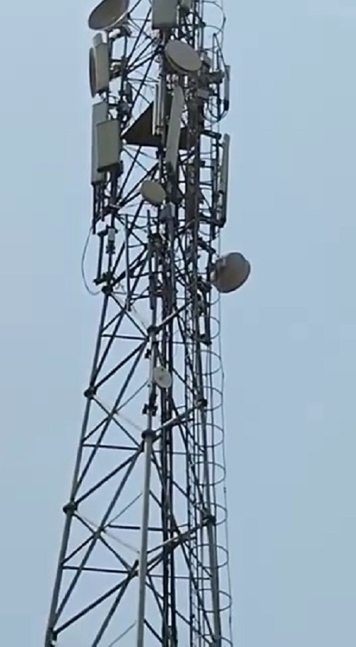 young man climbing the tower for 25 hours