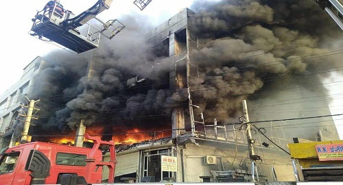 26 killed in a massive fire in a three-storey building in Mundka
