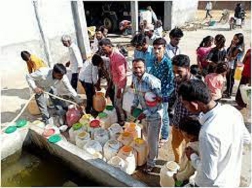 shortage of clean water in scorching summer