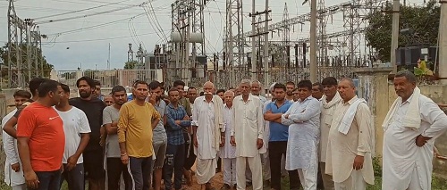 Angry villagers protested at power house due to power cut