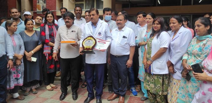 Civil Hospital Karnal honored with Health Minister