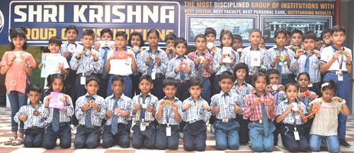 Rakhi Making Competition in Shri Krishna School Mahendragarh