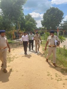 Mahendragarh News/In view of the security the SP visited Mahendragarh and Kanina to take stock of the arrangements.