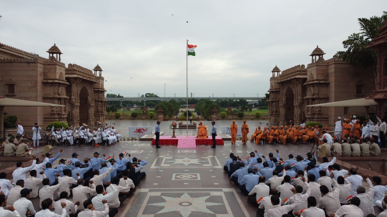 Amrit Festival of Freedom Celebrated in Akshardham Temple