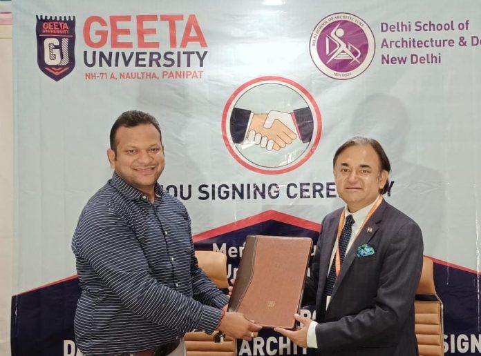 Panipat News/Geeta University Panipat signs MoU with Delhi School of Architecture and Design