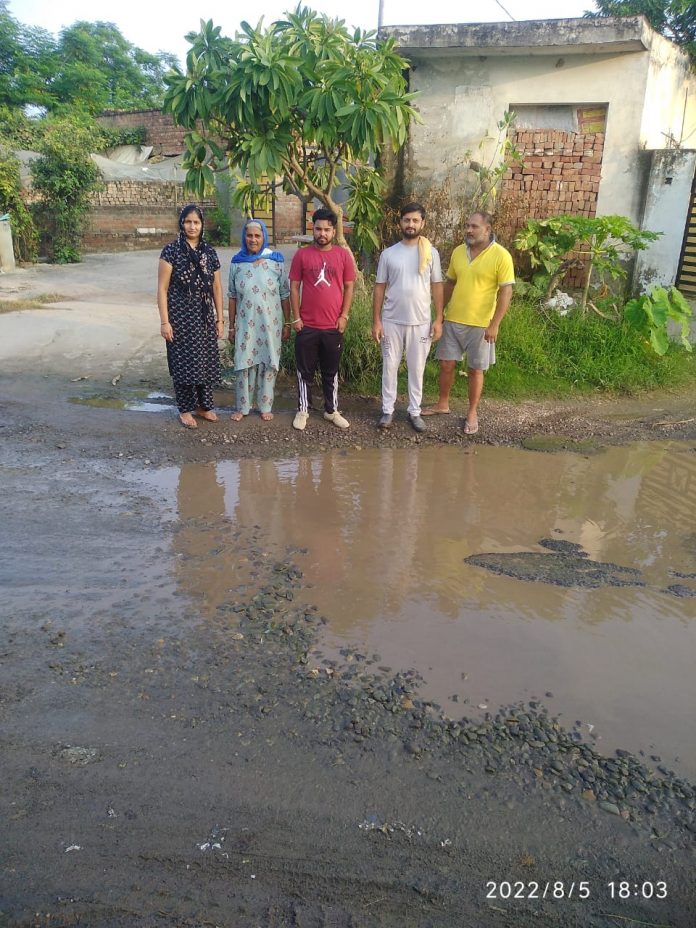 People Upset due to Broken Road