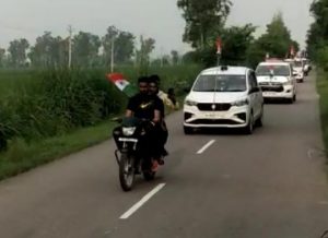 Panipat News/Panipat Police took out tricolor bike rally in Matlauda