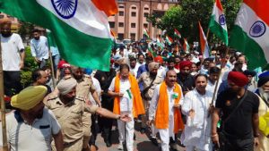 Congress Took Out Tricolor Yatra On Foot
