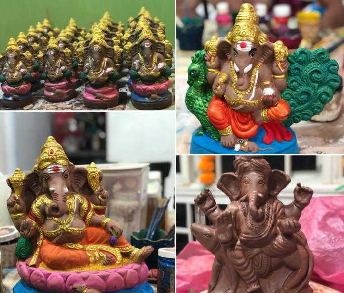 Eco friendly idols of Ganpati ji are the center of attraction for the people in Yamunanagar