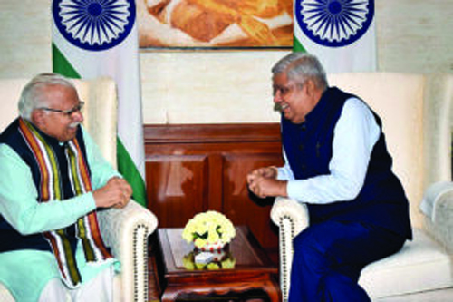 Haryana News Manohar Lal Meets Vice President