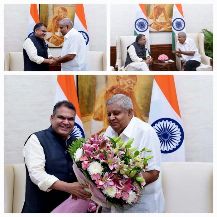 Rajya Sabha MP Arora meets Vice President Jagdeep Dhankhar