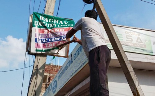 Special Ddrive To Take Down Unauthorized Advertisement Boards