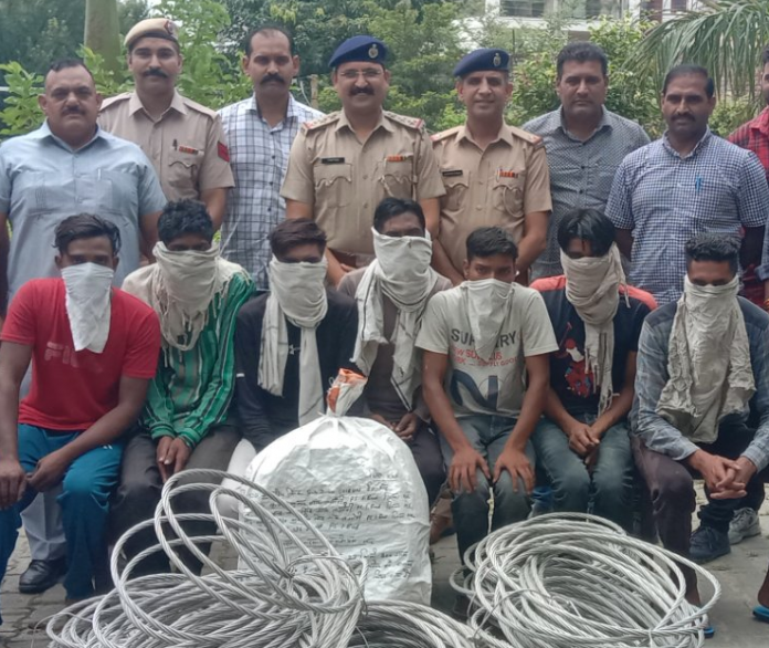 Tubewell wire thief gang busted and arrested seven accused 72 kg 180 grams wire recovered