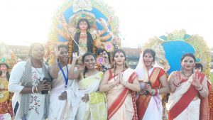 Organizing worship of Maa Durga in the Bengali colony of Karnal