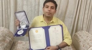 Mandeep Singh of Karnal was awarded Rajat Kamal