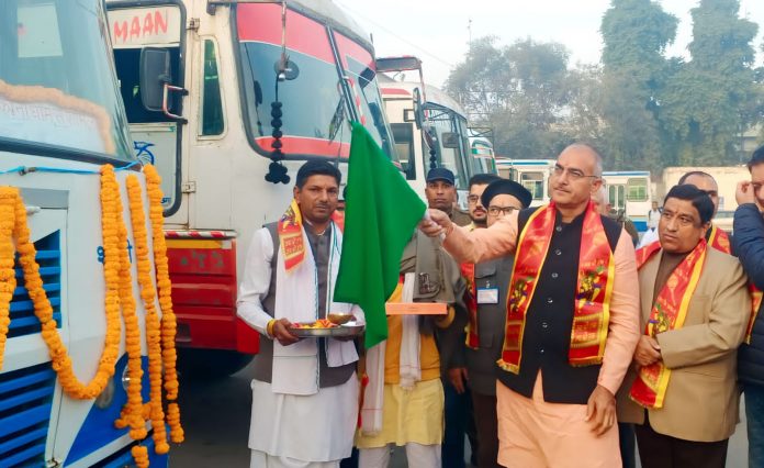 Panipat News/First bus to Balaji Salasar Dham left by Haryana Transport Panipat Depot