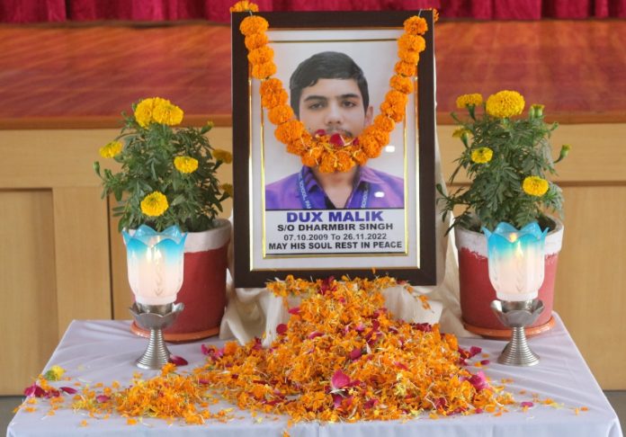 Panipat News/Prayer condolence meeting organized for Class X student Daksh Malik