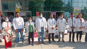 MBBS student protested outside OPD for three hours