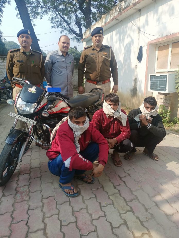 Police arrested a gang snatched mobiles and money in Indri area