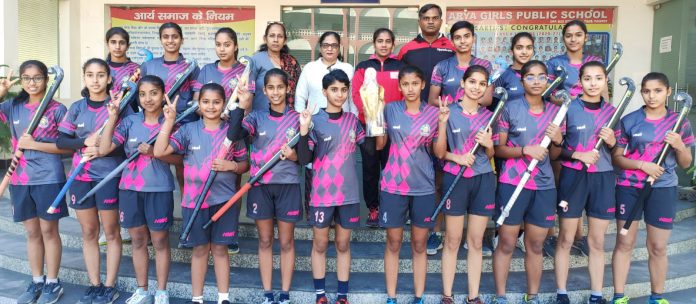 Panipat News/Arya Girls Public School's hockey team made it to the semi-finals in the North Zone Hockey Tournament.