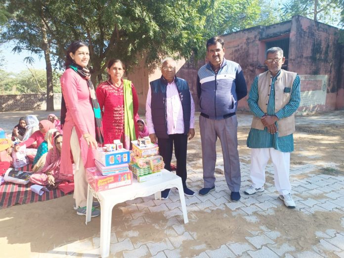 Toys were presented to the children of Anganwadi
