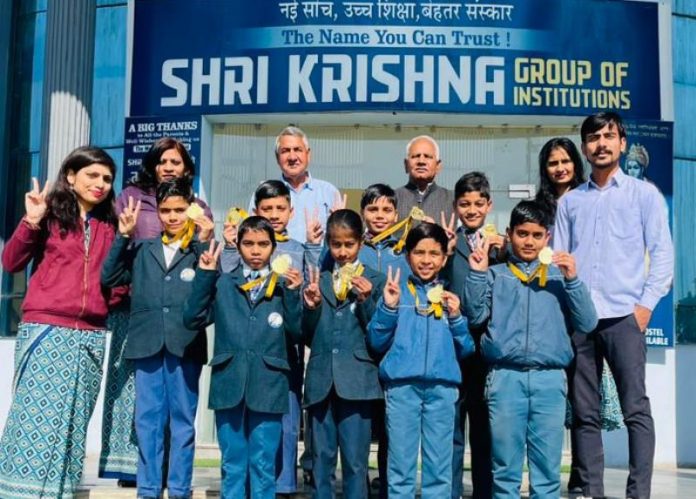 The students of Sri Krishna School Seehama hoisted the flag