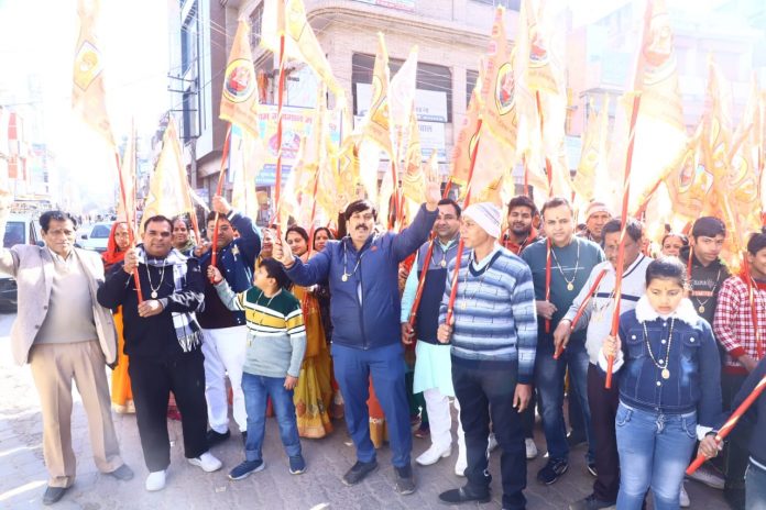 Devotees' flag march organized for Baba Jairamdas Dham