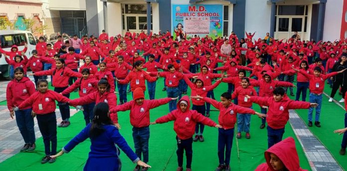 Panipat News/Art of Living organized Surya Namaskar in various schools on the occasion of Bravery Day