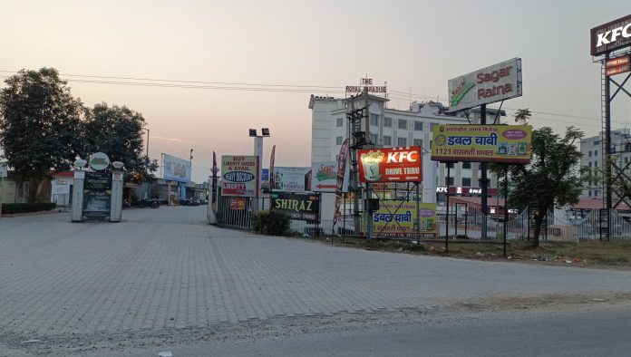 National Highway Authority of India put road blockers on National Highway 44 Jhilmil filling station