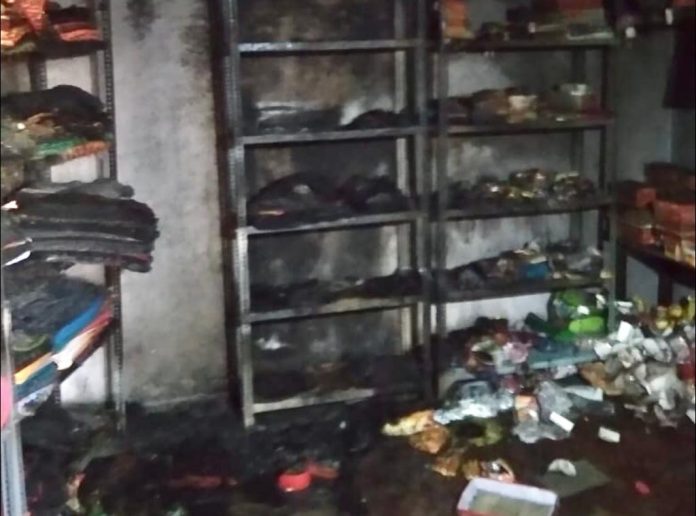 Shop goods burnt to ashes due to fire