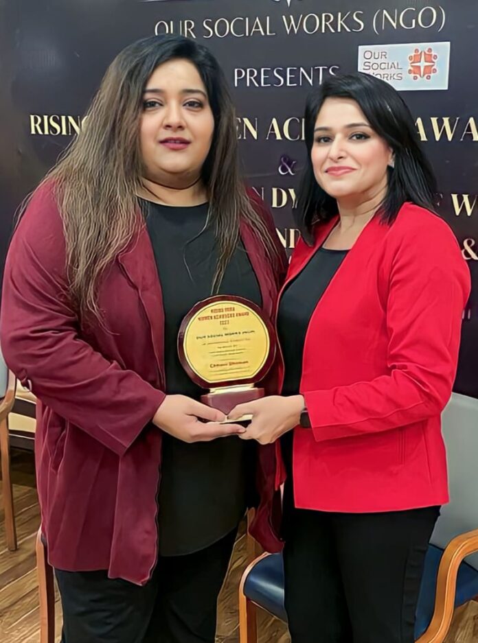 Panipat News/Chhavi Dhiman honored with Rising India Women Achiever Award 2023