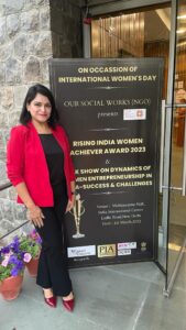 Panipat News/Chhavi Dhiman honored with Rising India Women Achiever Award 2023