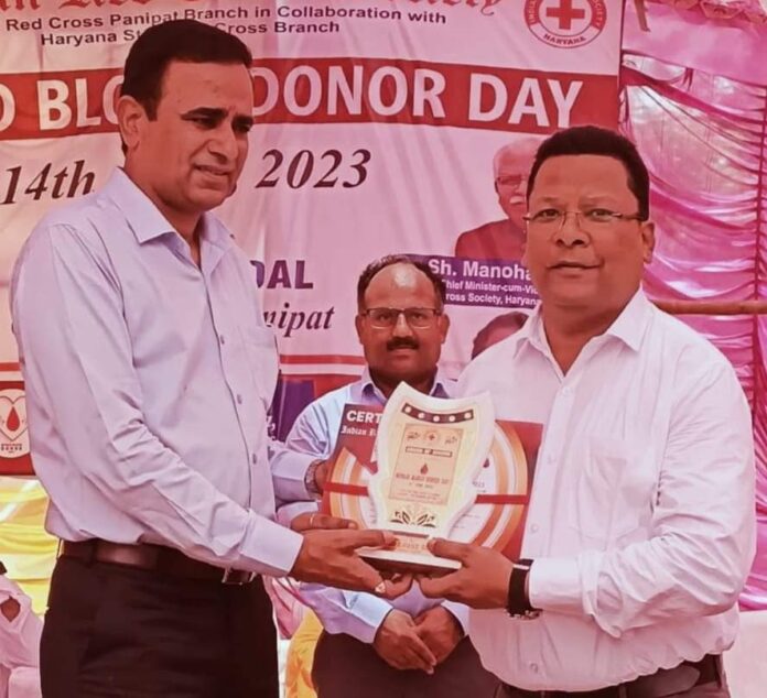 Panipat News-Blood Donor Narendra Gupta