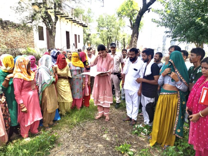 मनरेगा कार्यों का निरीक्षण का निरीक्षण करती एडीसी वैशाली सिंह।